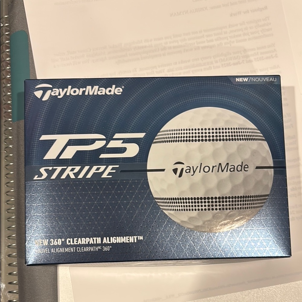 TaylorMade TP5 Stripe Golf Balls - Blue and White